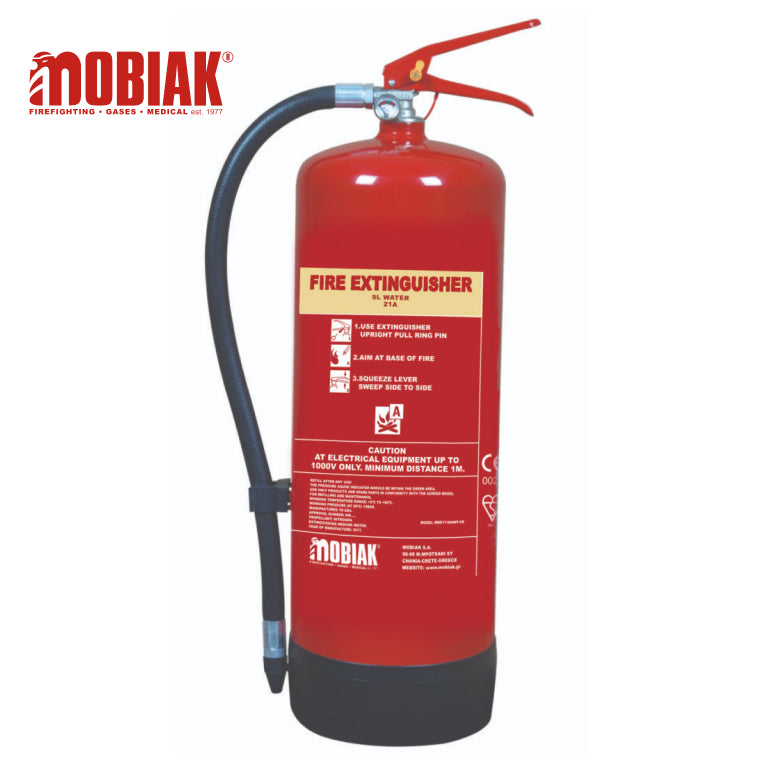 Mobiak 9L Water Fire Extinguisher BSI Kitemark Certified Steel Cylinder