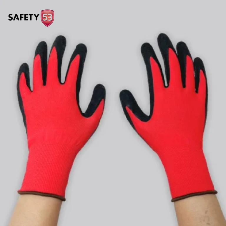 Crinkle Latex Rubber Hand Coated Safety Work Gloves