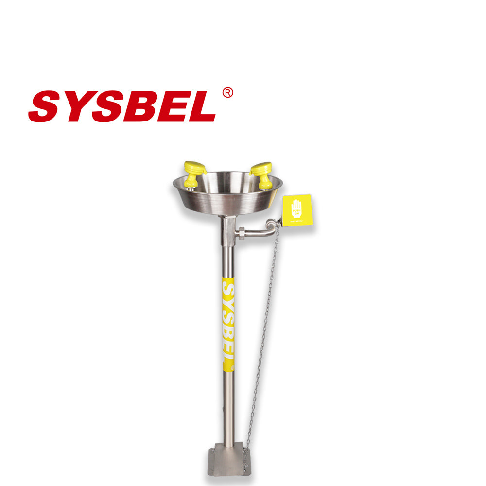 SYSBEL WG7033F Pedestal Mounted Stainless Steel Emergency Eye Face Wash