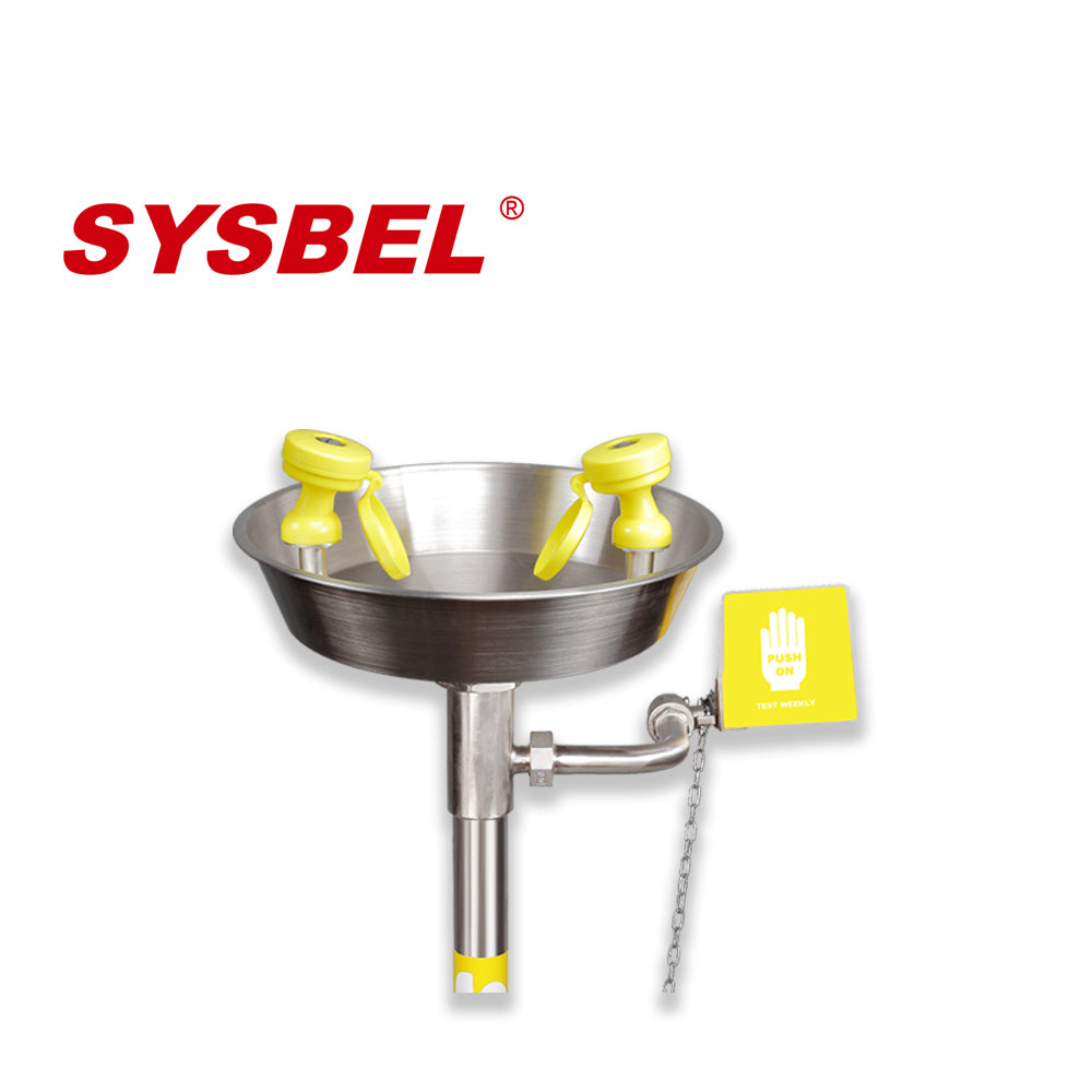 SYSBEL WG7033F Pedestal Mounted Stainless Steel Emergency Eye Face Wash