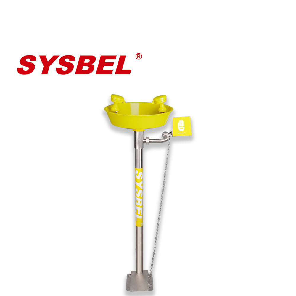 SYSBEL WG7033FY Pedestal Mounted Emergency Eye Face Wash Station