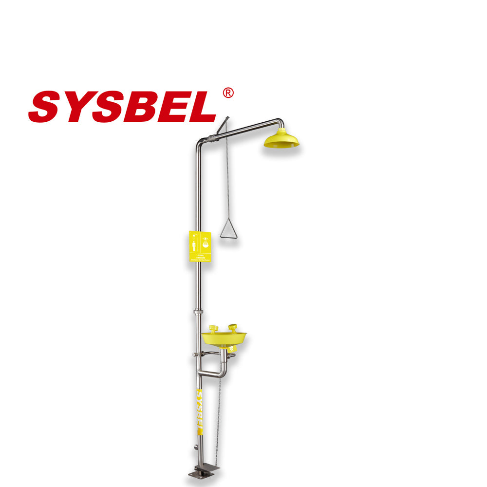 SYSBEL Stainless Steel Emergency Shower and Eyewash Combination Unit