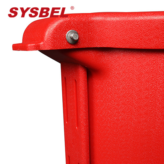 SYSBEL 14 Gallon Red Polyethylene Biohazard Waste Container Pedal