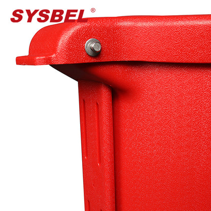 SYSBEL 14 Gallon Red Polyethylene Biohazard Waste Container Pedal