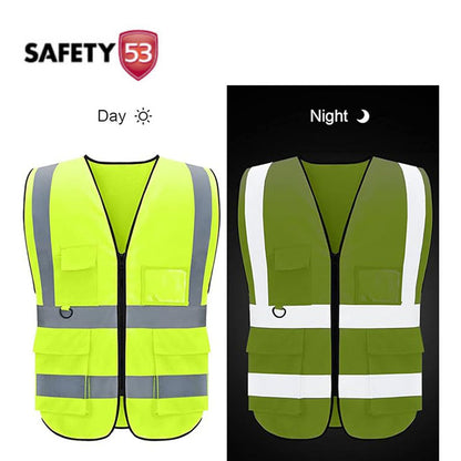 High Visibility Reflective Safety Vest Ten Pack with Storage Pockets
