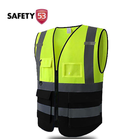 High Visibility Reflective Safety Vest Ten Pack with Storage Pockets