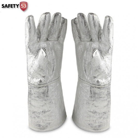 Aluminized Fire Safety Gloves with Heat Resistant Extended Gauntlet Cuff