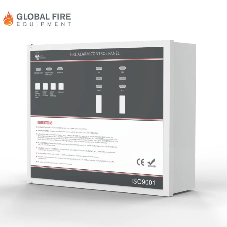 Global Fire CP100 4 Zone Conventional Fire Alarm Control Panel
