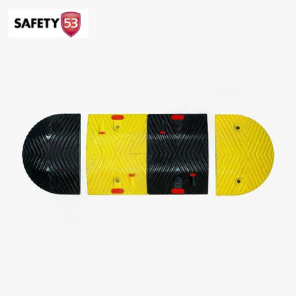 Durable Black and Yellow Reflective Rubber Speed Hump L-07