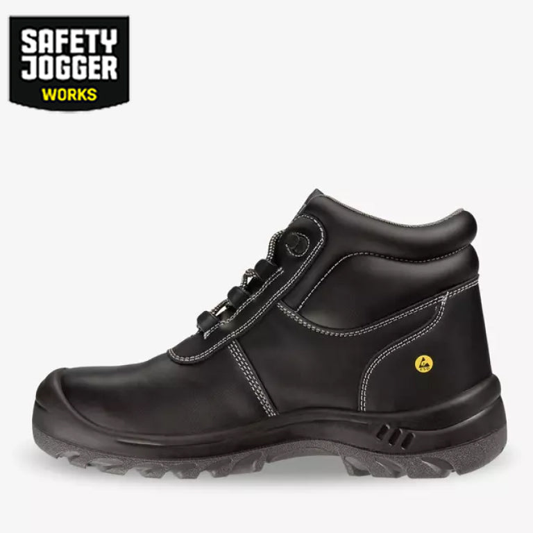 Safety Jogger EOS S3S Mid-Cut ESD Leather Metal-Free Safety Boots