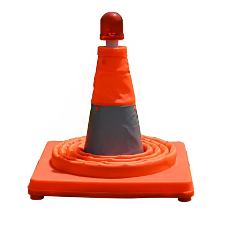 Portable Reflective Foldable Traffic Cone with LED Safety Light