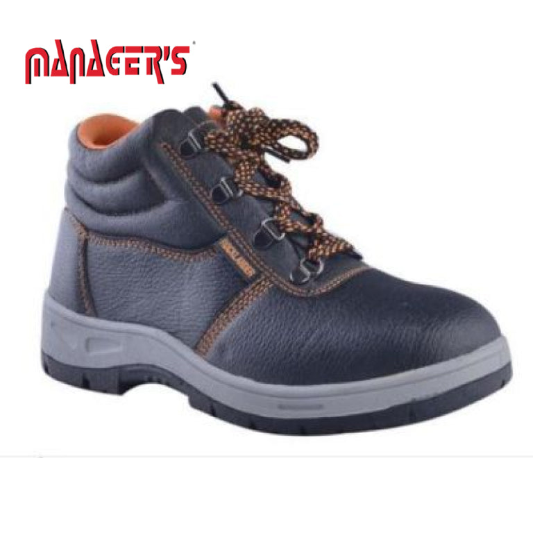 Bison S3 Manager Black Full Grain Leather Steel Toe Shoes