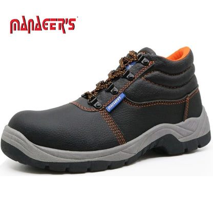 Bison S3 Manager Black Full Grain Leather Steel Toe Shoes