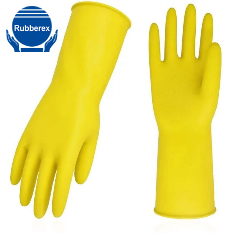Durable Multi Care Flocklined Natural Rubber Latex Household Cleaning Gloves