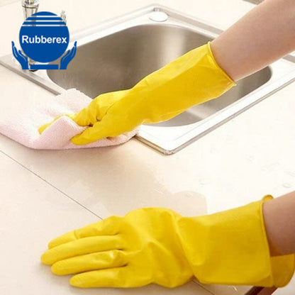 Durable Multi Care Flocklined Natural Rubber Latex Household Cleaning Gloves