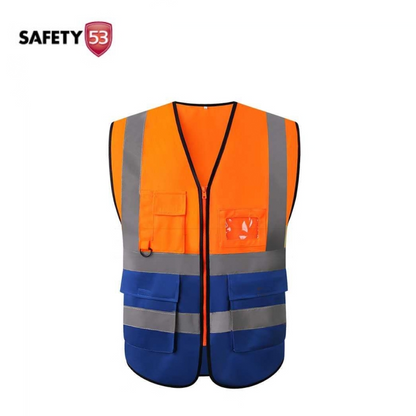 High Visibility Multi-Pocket Dual Color Reflective Safety Work Vest