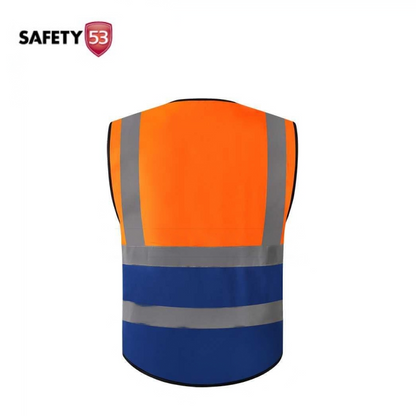 High Visibility Multi-Pocket Dual Color Reflective Safety Work Vest