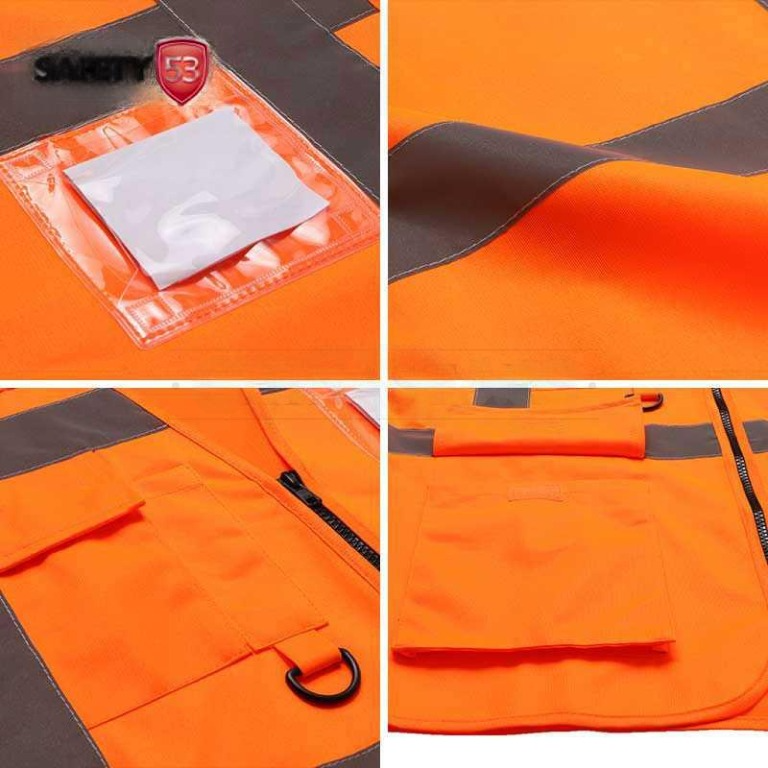 High Visibility Multi-Pocket Dual Color Reflective Safety Work Vest