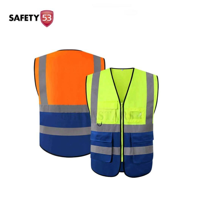High Visibility Multi-Pocket Dual Color Reflective Safety Work Vest