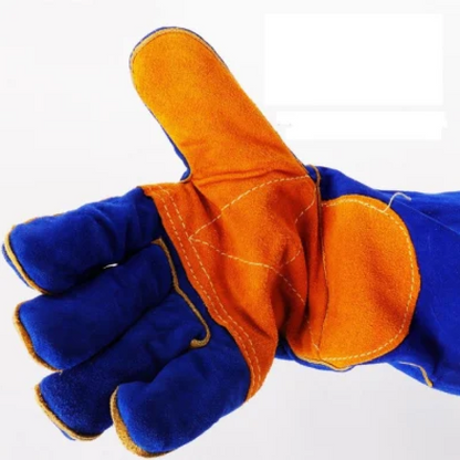 Heat Proof Cow Split Leather Welding Gloves with Palm