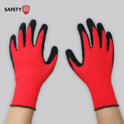 Crinkle Latex Rubber Hand Coated Safety Work Gloves