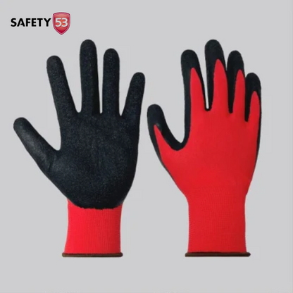 Crinkle Latex Rubber Hand Coated Safety Work Gloves