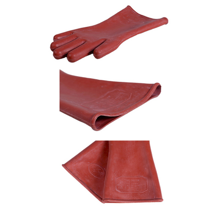 High Voltage 12KV Natural Latex Rubber Electrical Insulated Safety Gloves