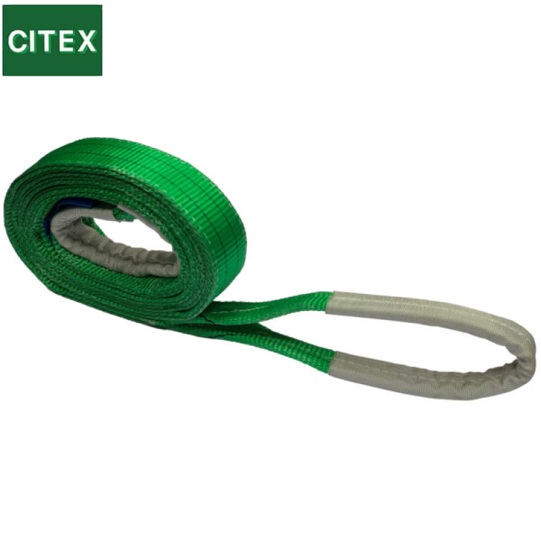 Durable 2 Ton Polyester Flat Webbing Sling with Reinforced Eyes