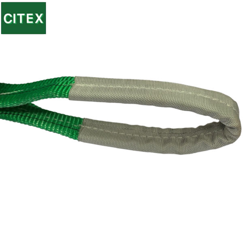 Durable 2 Ton Polyester Flat Webbing Sling with Reinforced Eyes