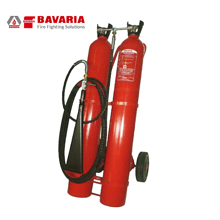 Bavaria 60KG CO2 Wheeled Fire Extinguisher Trolley Industrial Safety Equipment