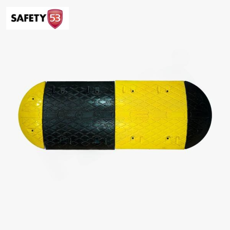Durable Black and Yellow Rubber Speed Hump Traffic Safety Solution