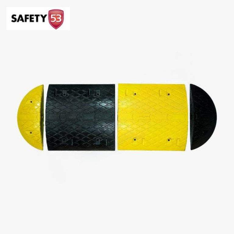Durable Black and Yellow Rubber Speed Hump Traffic Safety Solution