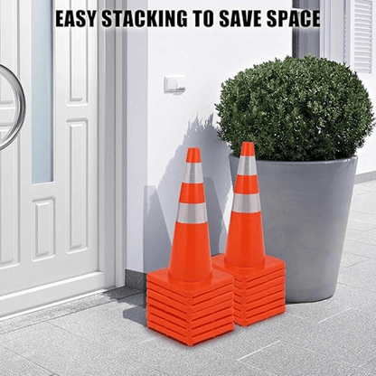 28 Inch Orange Safety Traffic Cone with Reflective Collar
