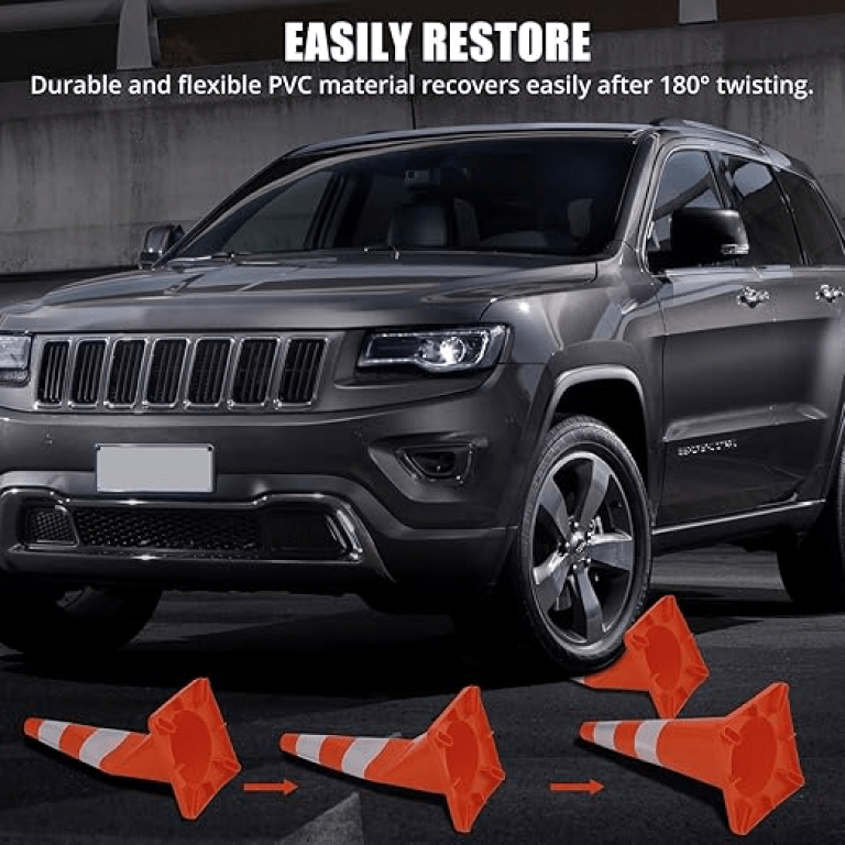 28 Inch Orange Safety Traffic Cone with Reflective Collar