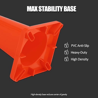 28 Inch Orange Safety Traffic Cone with Reflective Collar