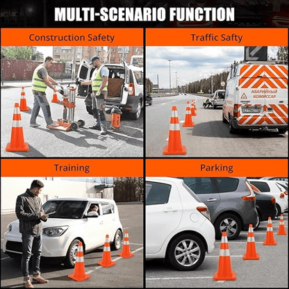 28 Inch Orange Safety Traffic Cone with Reflective Collar
