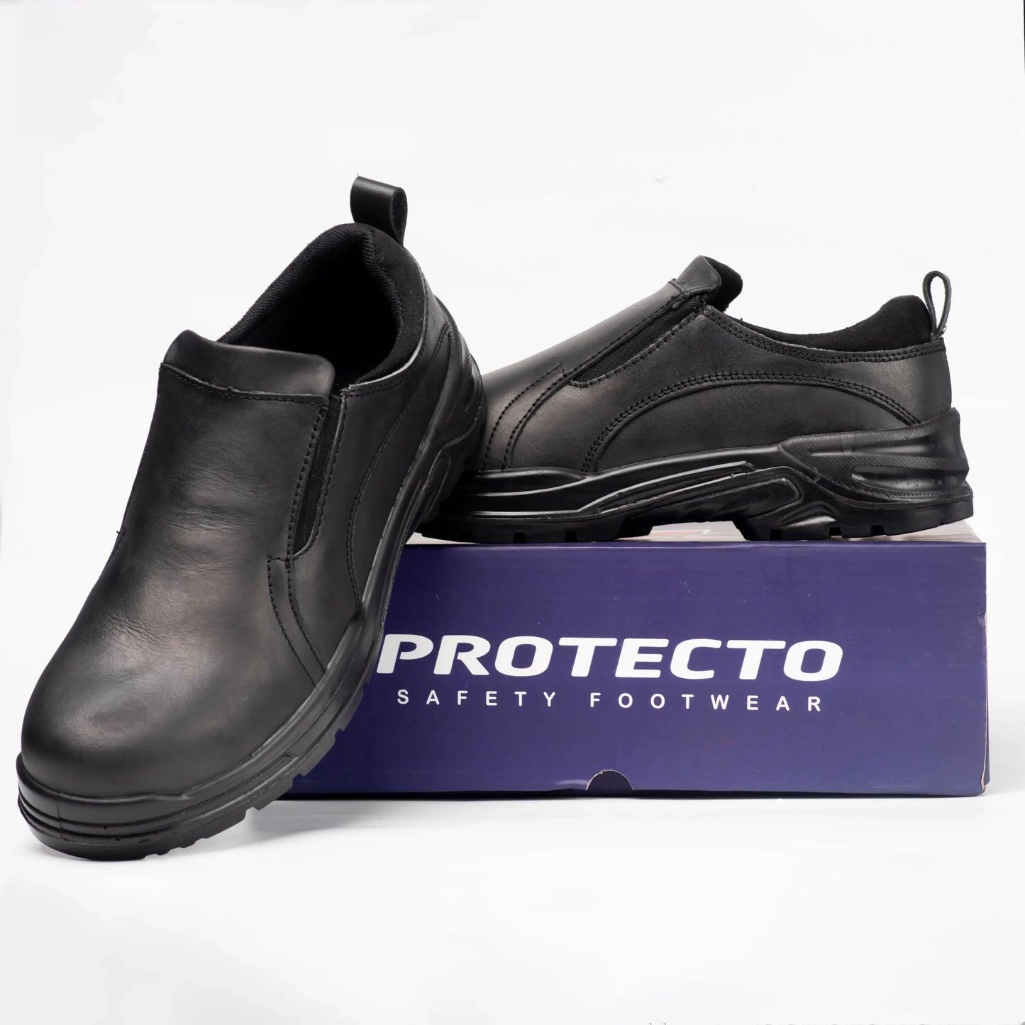 Protecto Steel Toe Genuine Leather Slip-On Professional Safety Shoes