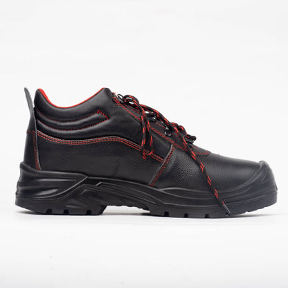 Protecto Steel Toe Leather Safety Shoes with Anti-Slip Rubber Sole