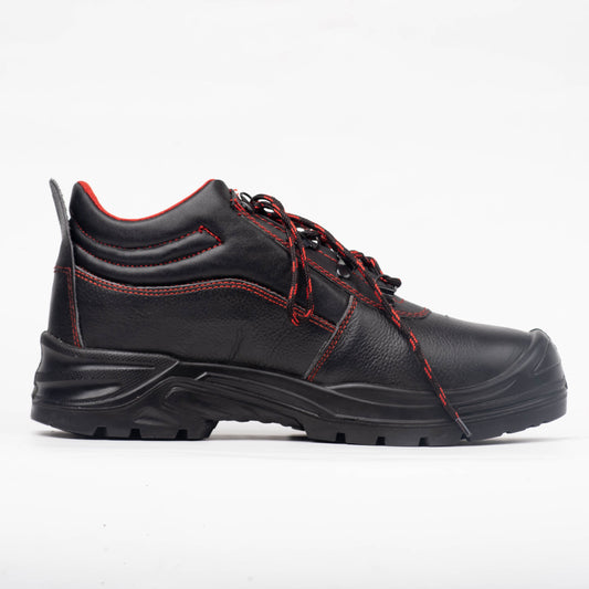 Protecto Steel Toe Leather Safety Shoes with Anti-Slip Rubber Sole