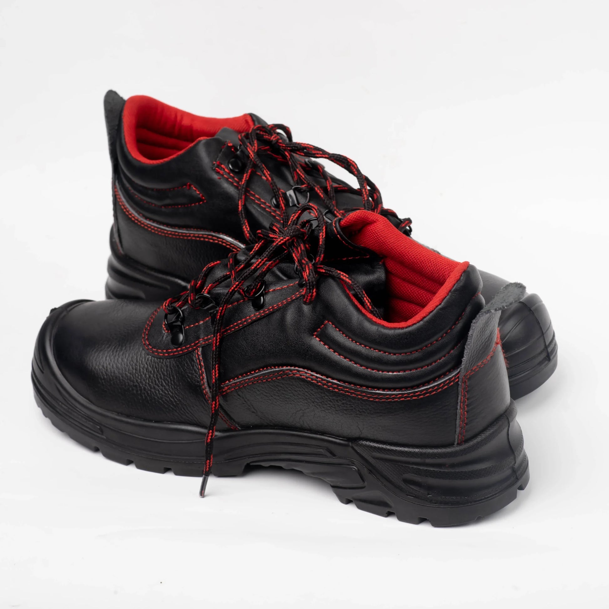 Protecto Steel Toe Leather Safety Shoes with Anti-Slip Rubber Sole