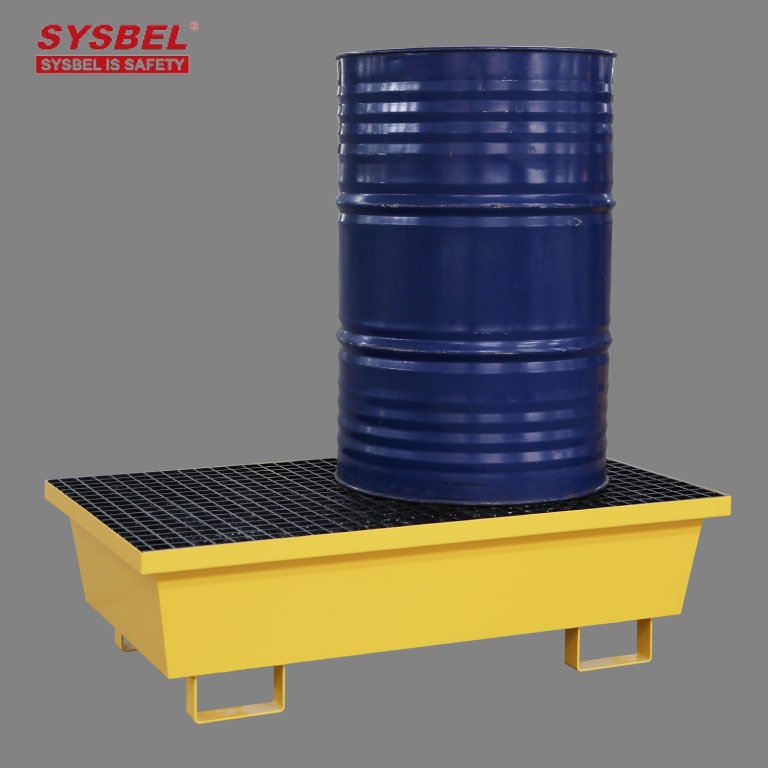 Sysbel Industrial Steel Two Drum Leakproof Spill Containment Pallet