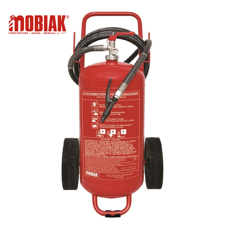 Mobiak 50kg ABC Dry Powder Trolley Fire Extinguisher Welded
