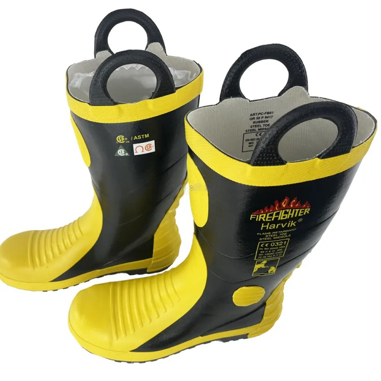 Professional Fireman Safety Rubber Fire Gum Boots with Steel Toe