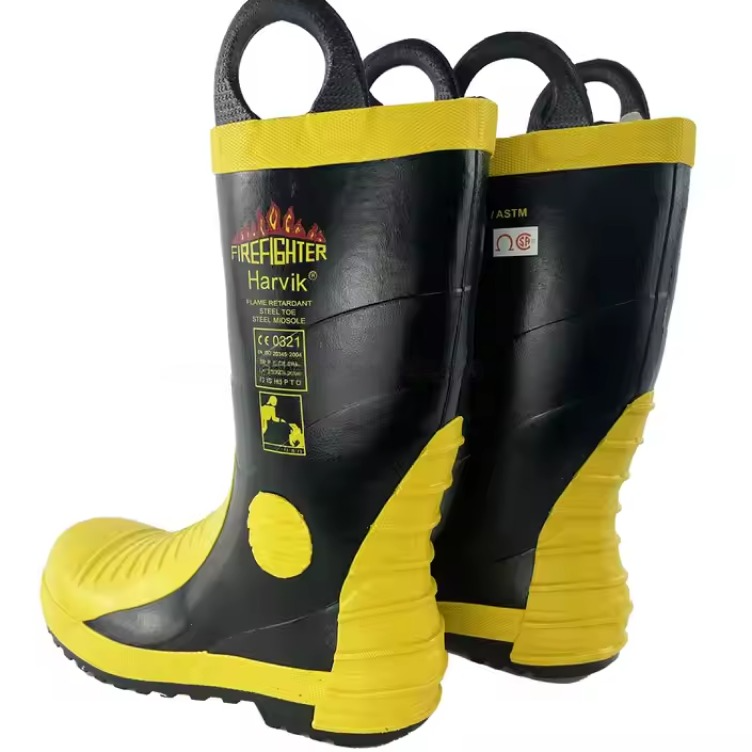 Professional Fireman Safety Rubber Fire Gum Boots with Steel Toe