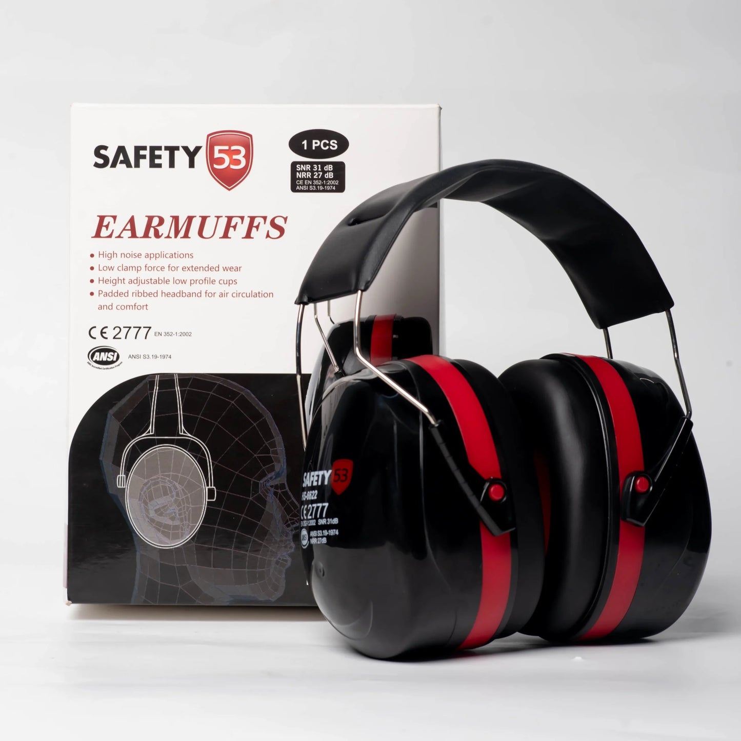 Professional Safety 53 HS-6622 Adjustable High Noise Reduction Earmuffs
