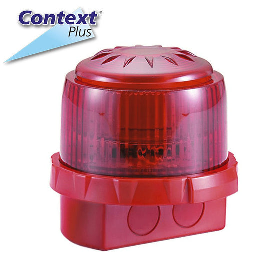Red Weatherproof Conventional Combined Fire Sounder Beacon with 103dBa Output