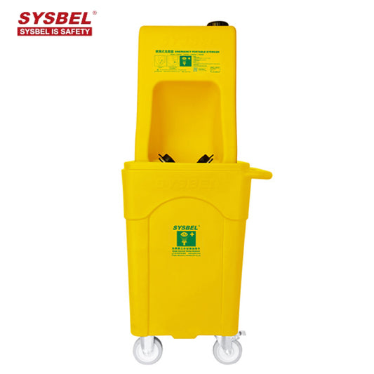 SYSBEL 60L Portable Eyewash Station and Mobile Waste Cart System