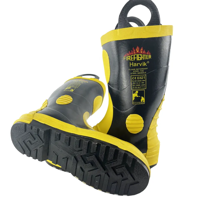 Professional Fireman Safety Rubber Fire Gum Boots with Steel Toe
