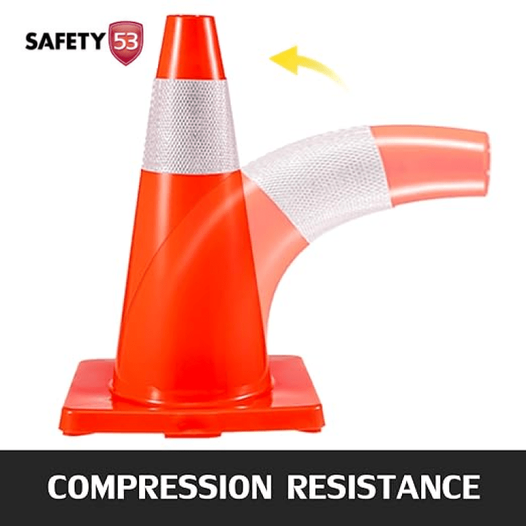 Reflective 18 Inch Safety Traffic Cone with Heavy Rubber Base