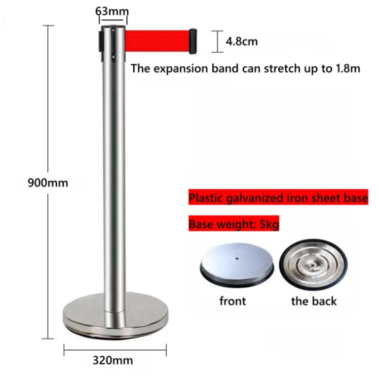 Stainless Steel Retractable Belt Barrier for Crowd Control Management